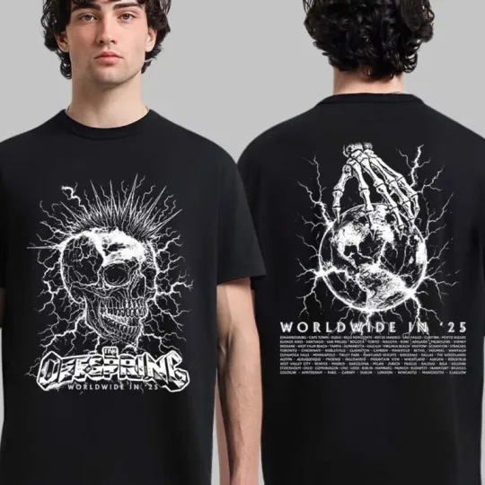 Discover The Offspring Mohawk Skull Worldwide Tour 2025 T-Shirt