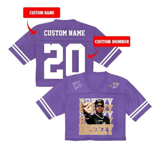 Custom Chris Brown Crop Top Jersey: Breezy Bowl 2025 Shirt