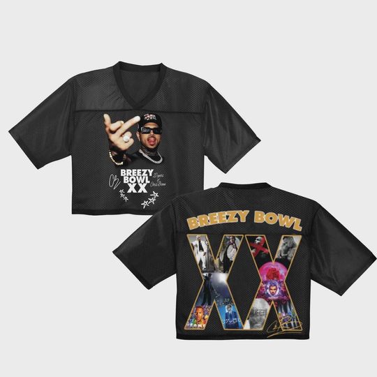 Discover Chris Brown Crop Top Jersey: Breezy Bowl XX Concert Merch