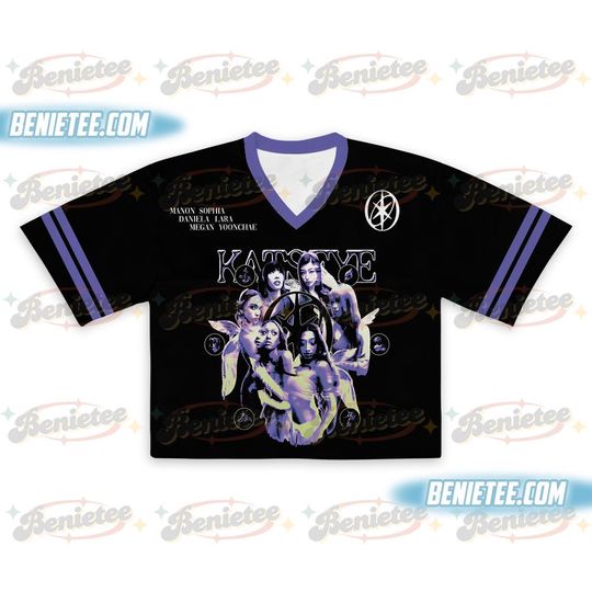 Katseye Kpop Jersey Crop Top Fan Inspired Katseye Band Tee Graphic Kpop Shirt
