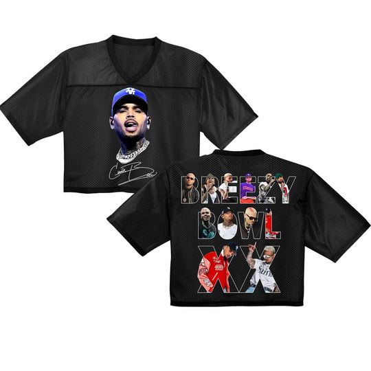 Discover Chris Brown Crop Top Jersey: Breezy Bowl XX Concert Merch