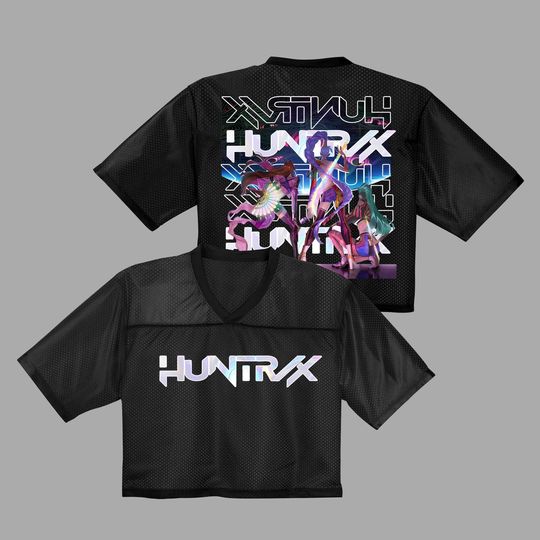 Discover Kpop Demon Hunters Crop Top Jersey Full Mesh, Huntrix Golden Mesh Shirt, Anime Kpop Concert Outfit, Fan Merch Streetwear