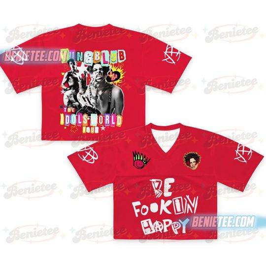 Yungblud 2025 Concert Crop top Jersey Full Mesh, 2025 Yungblud Idols World Tour Shirt, Yungblud Idols Shirt, Yungblud Shirt