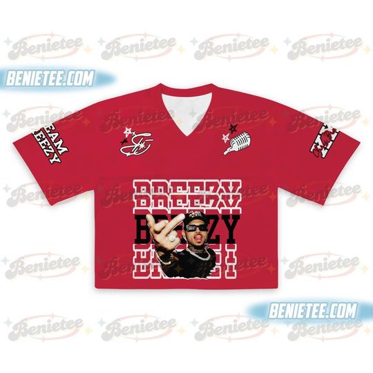 Chris Brown XX Croptop Jersey Mesh, Tour 2025 Croptop Jersey Mesh
