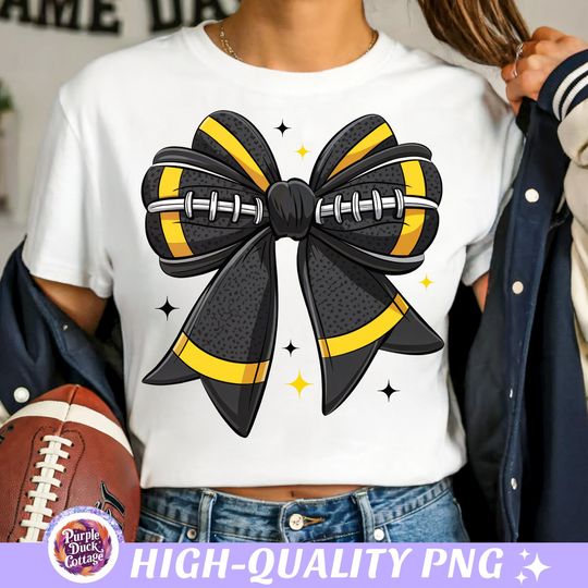 Discover Pittsburgh Footabll Team Steeler Coquette Bow T-Shirt, Game Day Football Shirt Mom