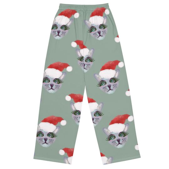 Discover Womens Christmas Cats Pajama Pants: Family Matching Holiday Loungewear