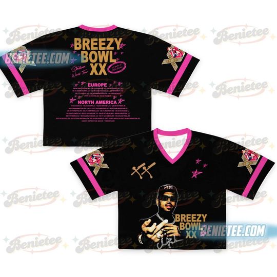 Discover Chris Brown Hip Hop Vintage Football Jersey Croptop, Breezy XX Bowl Tour Jersey, Chris Brown Shirt