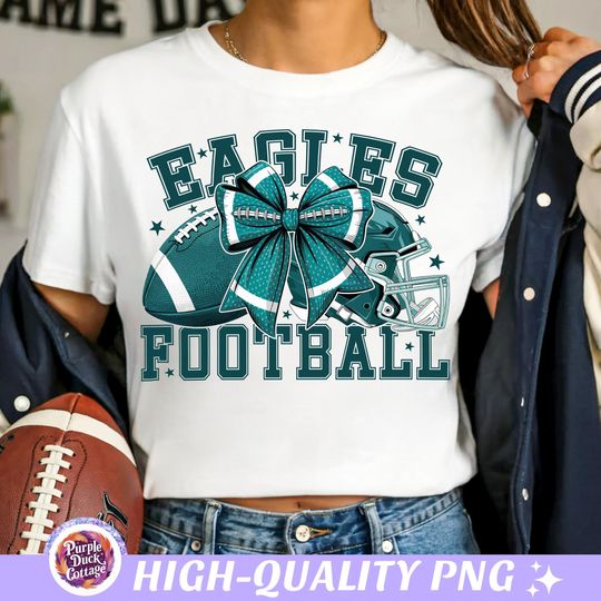 Philadelphia Eagles Game Day Football Shirt, Mom Football Coquette Bow Sport Tee