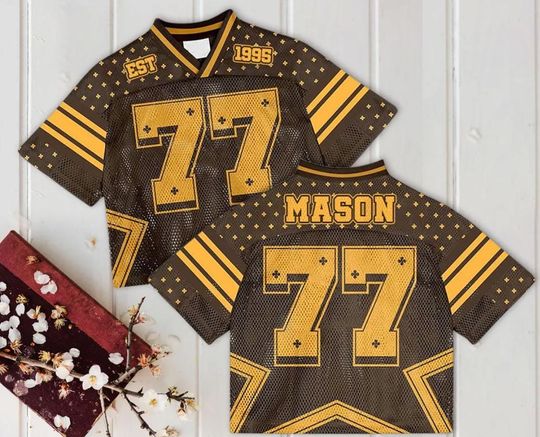 Custom Name And Number Brown Mesh Jersey, Concert Jersey, Game Day Commitment Gift, Custom Text Jersey, Streetwear Squad