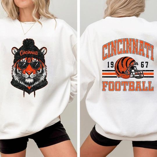 Cincinnati Mascot Football Bengals Sweatshirt, Game Day Sweatshirt, Football Season Sweatshirt