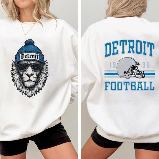 Discover Detroit Mascot Football Lions Sweatshirt, Game Day Sweatshirt, Football Season Sweatshirt
