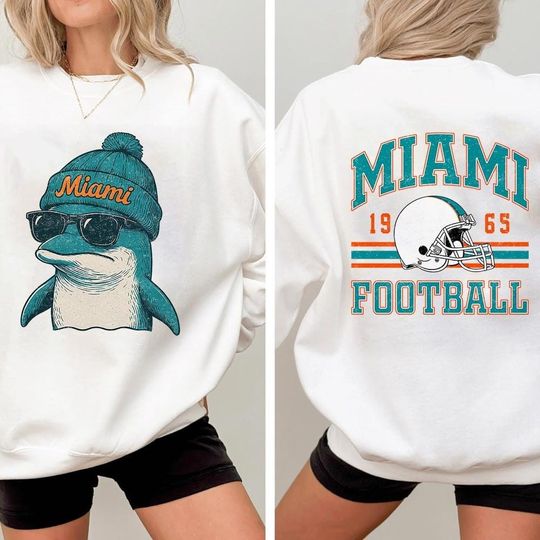 Discover Miami Mascot Football Dolphin Sweatshirt, Game Day Sweatshirt, Football Season Sweatshirt