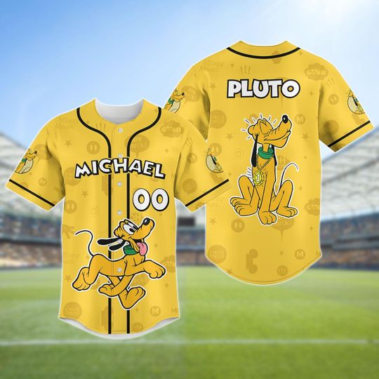 Discover Custom Pluto Dog Baseball Jersey, Mickey And Friends Jersey, Disneyland Trip Jersey, Family Matching Jersey, Disney Dog Jersey Shirt