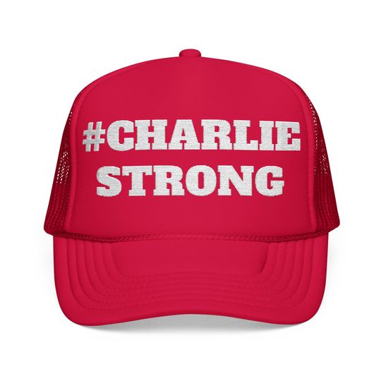 Embroidered Foam Trucker Hat - Charlie Kirk Strong Conservative Patriots Political Activist USA Baseball Cap