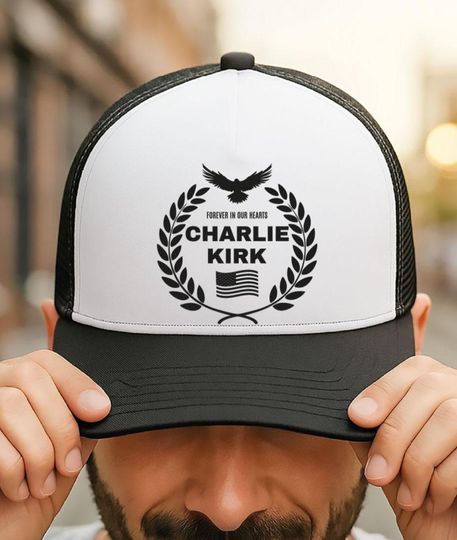 Discover Charlie Kirk Memorial Hat :Patriotic Eagle Wreath Forever in Our Hearts Hat