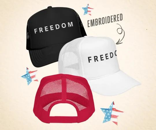 Freedom Hat Trucker Cap with Embroidered Foam Crown