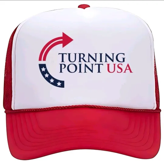 Charlie Kirk Turning Point USA Red and White Embroidered Foam Trucker Hat