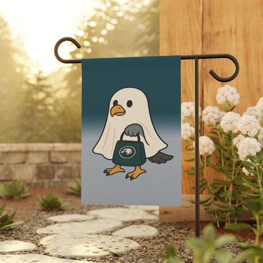 Halloween Ghost Flag, Philadelphia Football Team Eagles Garden Flag, Sports Fan Gift