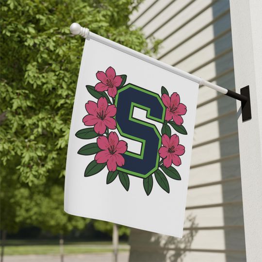 Seattle Floral Football Seahawks Garden Flag, Football Lovers Flag