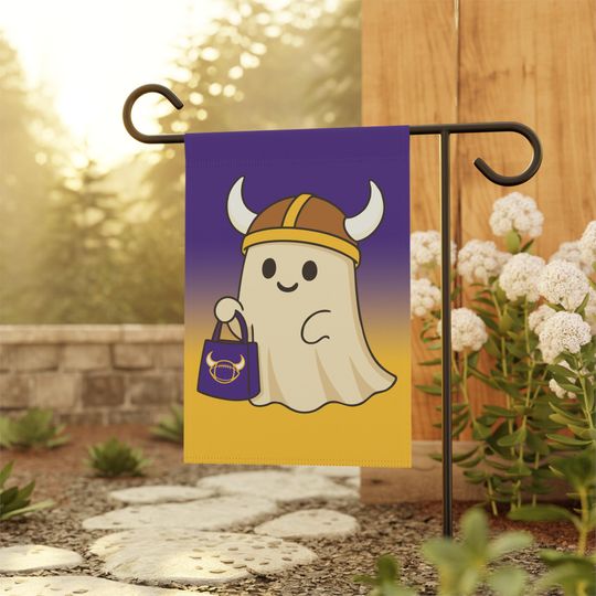 Halloween Ghost Flag, Minnesota Football Team Vikings Garden Flag, Football Lovers Flag