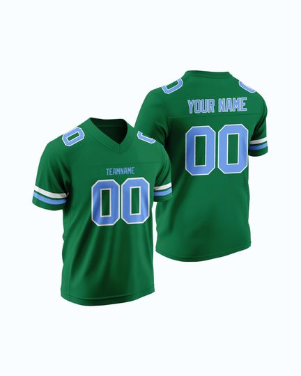 Discover Custom Green Rugby American Football Jersey Stitched Embroidery Custom Team Name Number Player Name College Sports Gear for All Ages