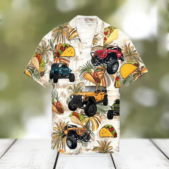 Jeep and Taco Hawaiian Shirt for Men