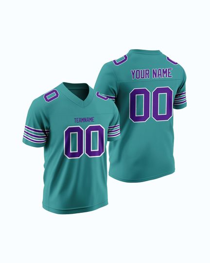 Discover Custom Aqua Rugby Jersey with Triple Thin Stripes | Personalized Embroidery | Add Team Name, Number  Player Name | Comfortable Fit Stitching