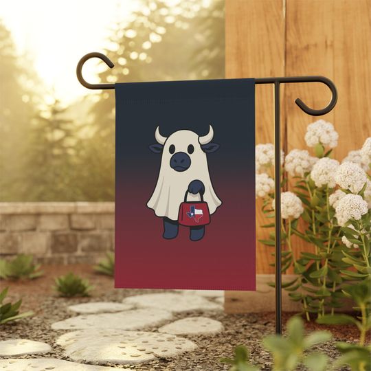 Halloween Ghost Flag, Houston Football Fan Flag, Houston Garden Flag, Sports Fan Garden Flag, Game Day Flag
