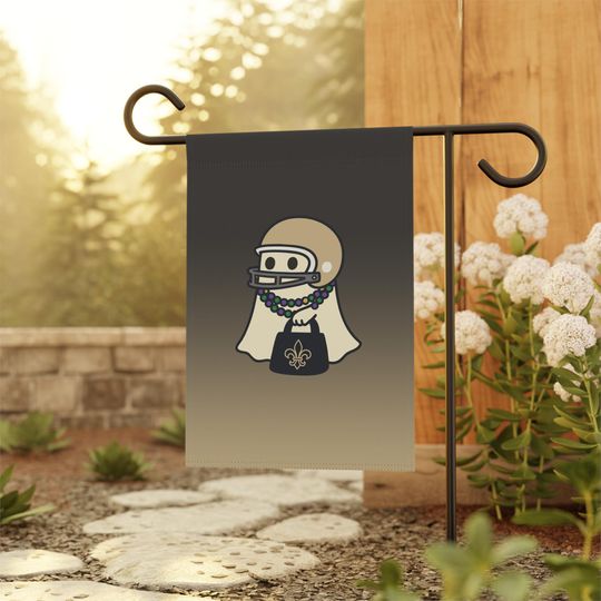 Halloween Ghost Flag, New Orleans Football Fan Flag, New Orleans Garden Flag, Sports Fan Flag, Game Day Flag