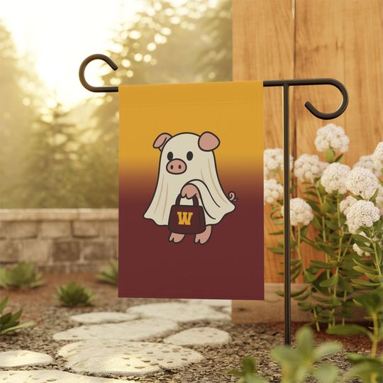 Halloween Ghost Flag, Washington Football Fan Flag, Washington Garden Flag, Sports Garden Flag, Game Day Flag