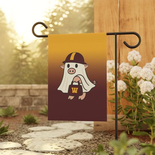 Halloween Ghost Flag, Washington Football Fan Flag, Tuddy Flag, Washington Flag, Sports Garden Flag, Game Day Flag