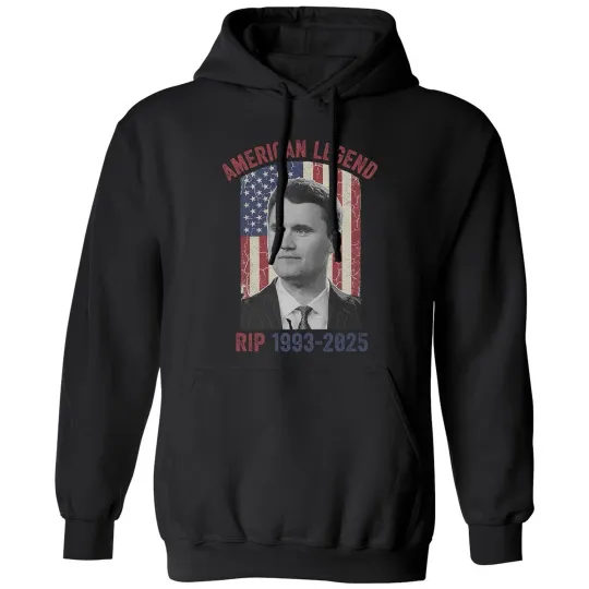 American Legend RIP Charlie Kirk - Memorial Tribute Unisex Hooded Sweatshirt