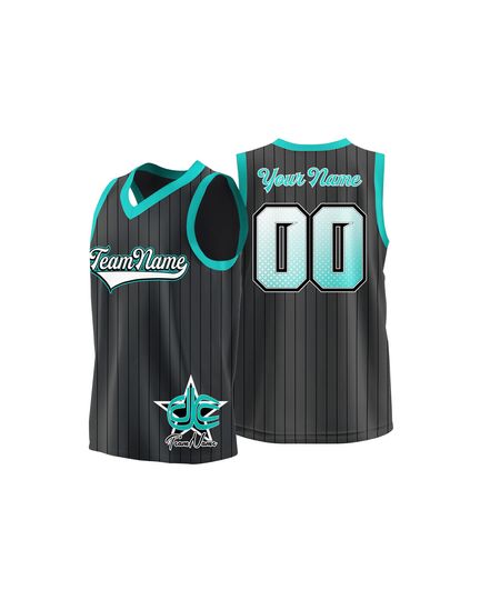 Custom DC Cheer Jersey Hot Press Pinstripe Uniform with Personalized Name and Number Design