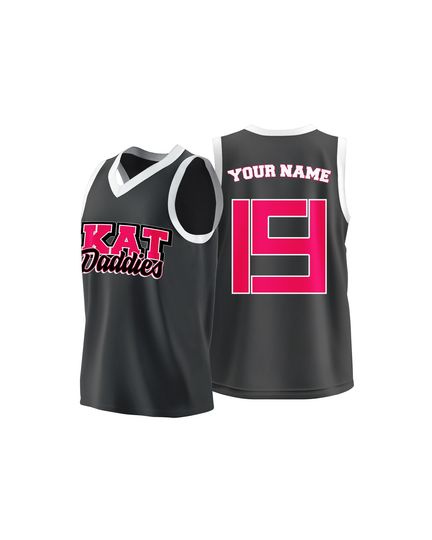 Discover Custom Basketball Jersey - Personalized Team Shirt with Bold Font, Custom Number & Name, Heat Pressed, Black with Pink Details