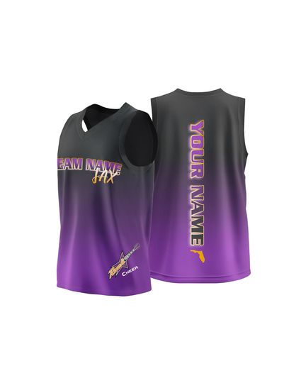 Discover Custom Purple Black Basketball Jersey  Heat Press Gradient Uniform, Personalized Name Tank Top, Team Sports Gear