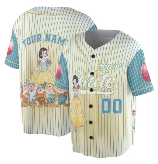 Discover Custom Snow White Baseball Jersey, Disney Princess Baseball Shirt, Disney Jersey