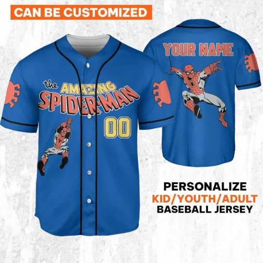 Discover Personalized The Amazing Spiderman Superhero Fan Gift Baseball Jersey Shirt