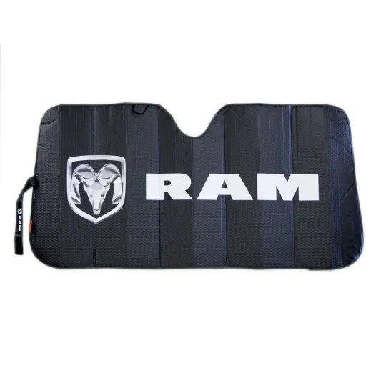 Discover New RAM Black Car Truck Suv Van Front Windshield Accordion Folding Sun Shade