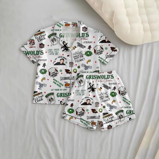 Discover Griswold Christmas Short Pajama Set with Pocket, Family Vacation Sleepwear