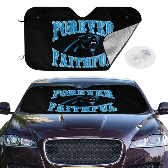 Carolina Panthers Car Windshield Sunshade "forever faithul" Sunshade Heatproof