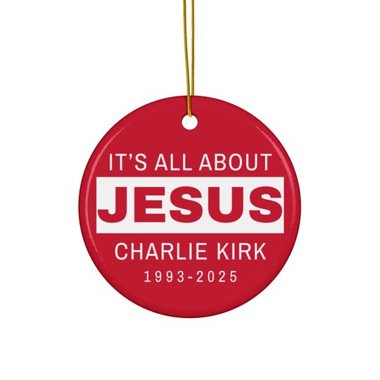Charlie Kirk Ornament, Ceramic Jesus Ornament, Charlie Kirk Remembrance Gift, Charlie Kirk Memorial