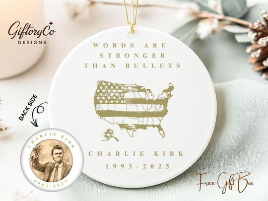 Charlie Kirk Memorial Ornament Patriotic Tribute Keepsake 2025