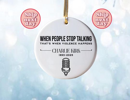 Charlie Kirk Memorial Ornament, Republican Ornament, Patriotic American Gift, RIP Charlie Kirk, Inspirational Quote, Pray for Charlie Kirk