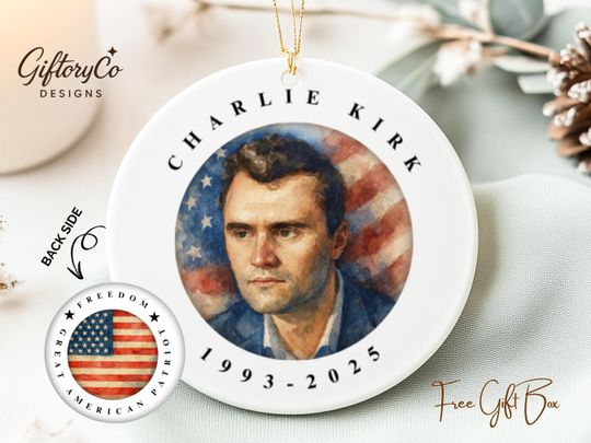 Charlie Kirk Memorial Ornament Patriotic Tribute Keepsake 2025