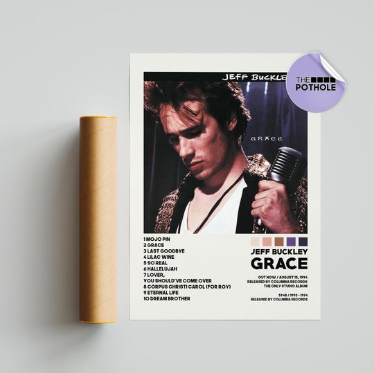 Jeff Buckley Posters / Grace Poster / Album Cover Poster, Poster Print Wall Art, Custom Poster, Grace, Jeff Buckley