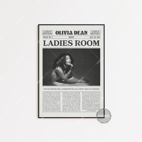 Discover Olivia Dean Retro Newspaper Print, Ladies Room Poster, Ladies Room Lyrics Print, Messy Poster, Olivia Dean Poster, Home Decor