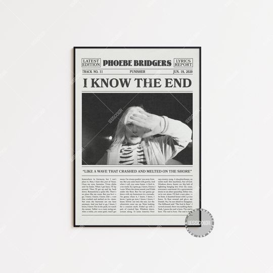 Phoebe Bridgers Retro Newspaper Print, I Know the End Poster, I Know the End Print, Phoebe Bridgers Poster, Punisher Poster