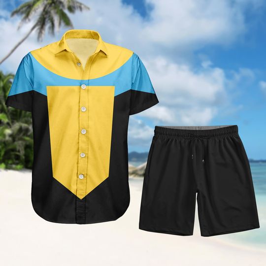 Invincible Cosplay Button Shirt, Men Shorts, Mark Grayson Hawaiian Shirt, Invincible Costume, Superhero Comic Book Shirt,Halloween Gift