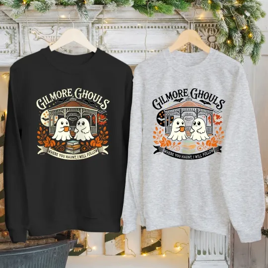 Discover Gilmore Ghouls Halloween Sweatshirt Spooky Season Jumper