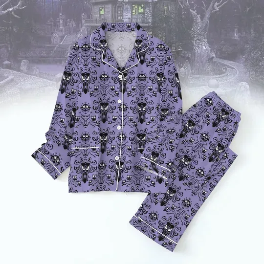 Haunted Mansion Thick Pajamas, Hitchhiking Ghosts Midnight Shirt, Disney Trip Shirt, Magic Kingdom Holiday Pajamas, Gift For Fan